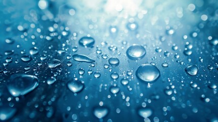 Rain and water droplets abstract effect on a glassy surface background