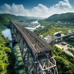 Obraz premium Taiwan second largest railway bridge images Generative AI