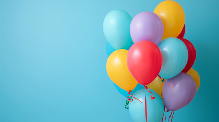 Fototapeta na wymiar colorful balloons on blue background