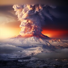 Russian very nice volcano images Generative AI