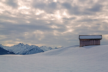 Allgäu - Winter - Schnee - Hütte - Stadel - Oberstdorf - Berge