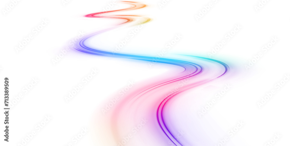 Fototapete Vector png swirl trail effect. Abstract vector fire circles, sparkling swirls and energy light spiral frames. Database fast data transfer acceleration.	