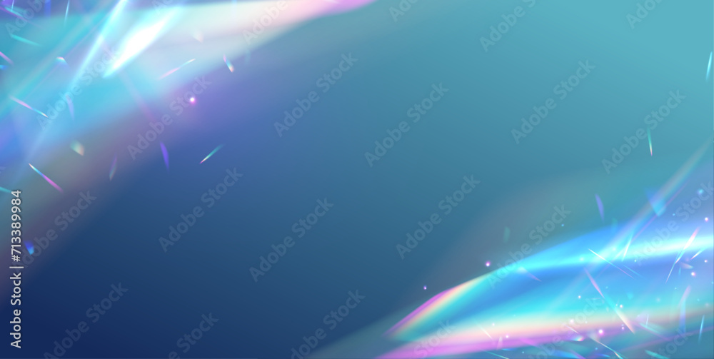Aufkleber Abstract color light effect background with sparks. Rainbow colorful light prism effect, transparent background. Aurora borealis transparent light effect.	