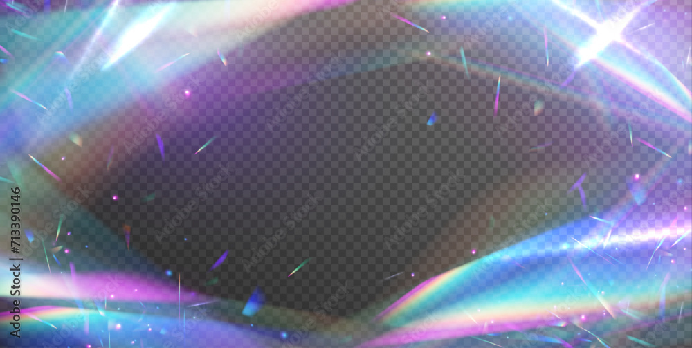 Poster abstract color light effect background with sparks. rainbow colorful light prism effect, transparent
