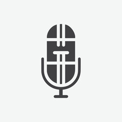 Podcast logo design template vectors