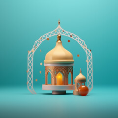 Eid Radiance: Islamic Elements Featuring Ramadan Lantern