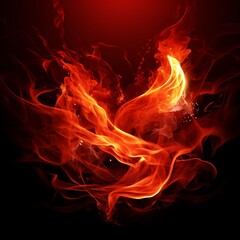 Popular red flames wallpapers image Generative AI - obrazy, fototapety, plakaty