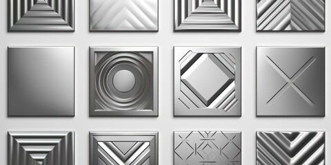 Silver aperiodic geometric seamless patterns for hydraulic tile 