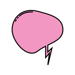 Blank pink speech bubble isolated on a white background. Vector illustration of a thought balloon.