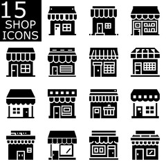 Set of shop icons vector. Pictogram design.