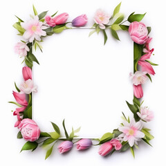 Wildflower rose flower floral frame red for background, texture, wrapper pattern, frame or border. generative ai.