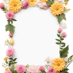 Fototapeta premium Wildflower rose flower floral frame red for background, texture, wrapper pattern, frame or border. generative ai.