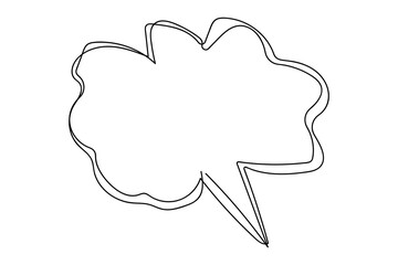 Continuous line drawing of a speech bubble