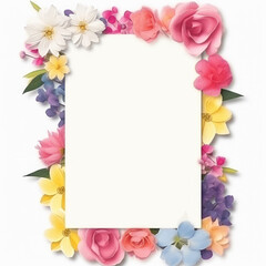 Wildflower rose flower floral frame red for background, texture, wrapper pattern, frame or border. generative ai.