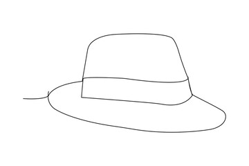 Continuous line drawing of a hat