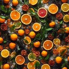a lot of oranges and limes in the snow