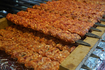 turkish adana kebap  cooked on the barbecue