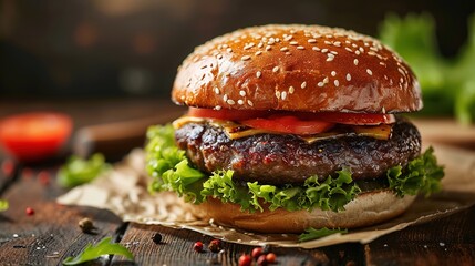 A Close-up Photography of a Delicious Burger