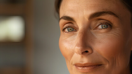 Middle-aged woman. Botox treatment