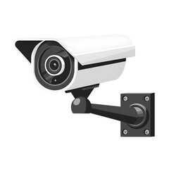 Security camera monitoring a network isolated on white background, simple style, png
