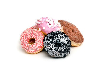 Delicious donut on white background