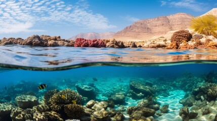 Obraz premium coral reef and blue sea