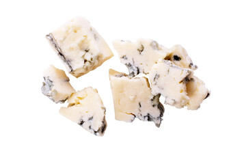 gorgonzola cheese on a white background