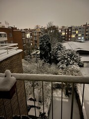 Terrace with snow