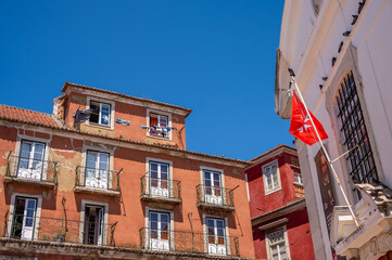 Old buildings and beautiful views and architecture in Lisbon's old city.