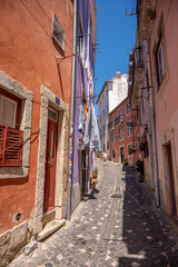 Narrow alleyways, beautiful views and architecture in Lisbon's old city.