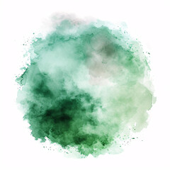 watercolor splashes forming a green cloud shape on a white background for creative design projects