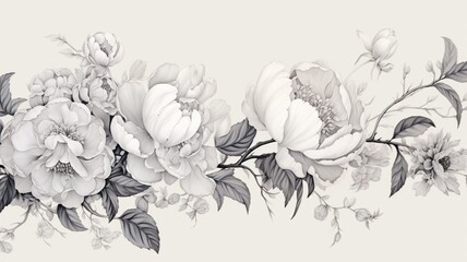 Antique neutral floral painting by hand Ai generated art