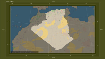Algeria composition. OSM Topographic standard style map