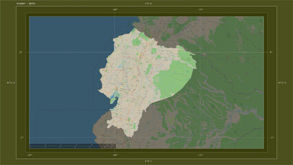 Ecuador composition. OSM Topographic standard style map