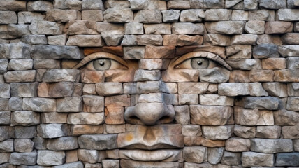 Face on Wall and Wall