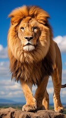 Obraz premium Colored Lion Image image majestic lion AI Generated pictures