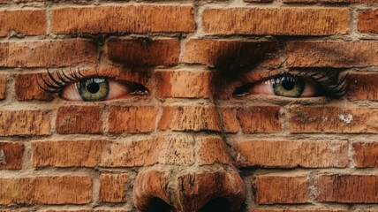 Face on Wall and Wall