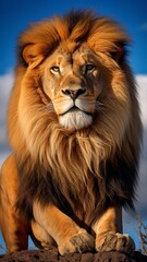 Fototapeta premium Colored Lion Image image majestic lion AI Generated pictures