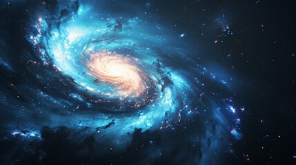 Spiral galaxy abstract with swirling cosmic patterns background