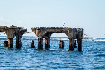 Fototapeta na wymiar Old Broken Island Pier