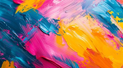 Vivid brush strokes in an abstract expressionist style background