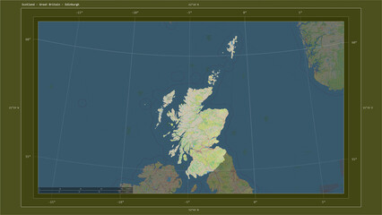 Scotland - Great Britain composition. OSM Topographic standard style map