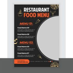 Fast food restaurant menu or poster design,Brochure cover template flyer in a4 print 
