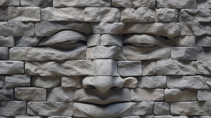 Obraz premium Face on Wall and Wall