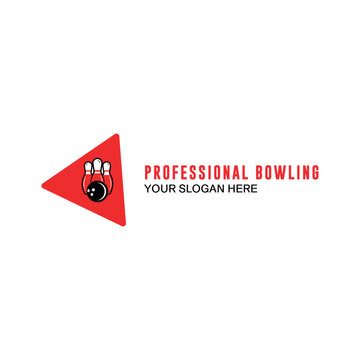 logo bowling vector template illustration triangel concept