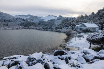 Hunter creek with snow, Gold Beach Oregon
