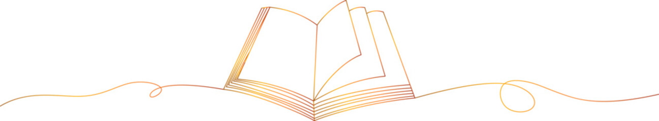 Vector book open pages knowledge school education library line art