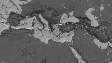 Aegean Sea plate dashed. Eckert III. Bilevel