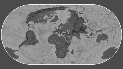 Aegean Sea plate - global map. Eckert III. Bilevel