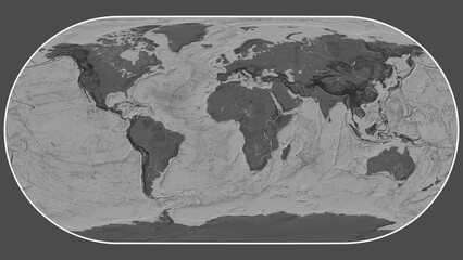 African plate - global map. Eckert III. Bilevel